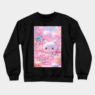 Cute chubby pink Kawaii cat Crewneck Sweatshirt